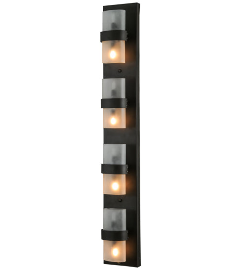 Meyda Lighting Toren 6" 8-Light Oil Rubbed Bronze Wall Sconce With Clear Frosted Shade Glass