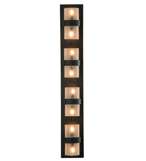 Meyda Lighting Toren 6" 8-Light Oil Rubbed Bronze Wall Sconce With Clear Frosted Shade Glass