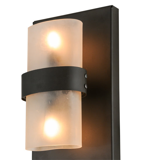 Meyda Lighting Toren 6" 8-Light Oil Rubbed Bronze Wall Sconce With Clear Frosted Shade Glass