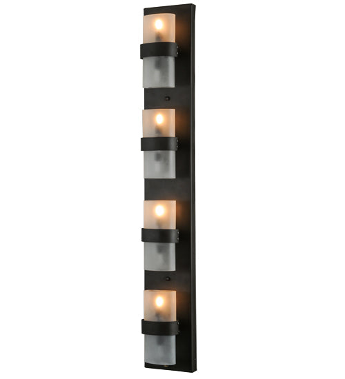 Meyda Lighting Toren 6" 8-Light Oil Rubbed Bronze Wall Sconce With Clear Frosted Shade Glass