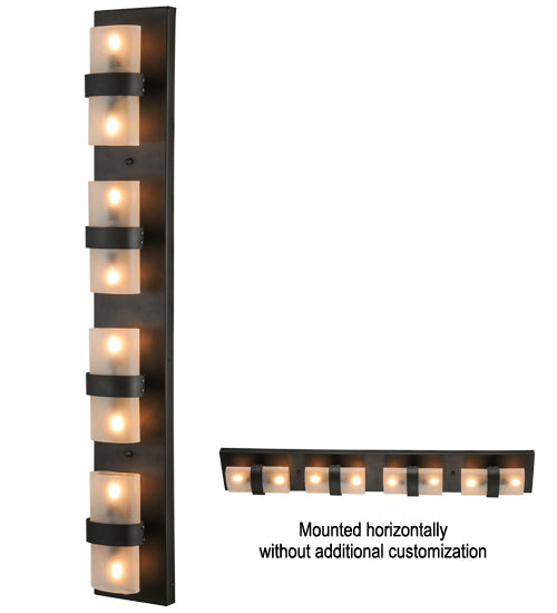 Meyda Lighting Toren 6" 8-Light Oil Rubbed Bronze Wall Sconce With Clear Frosted Shade Glass