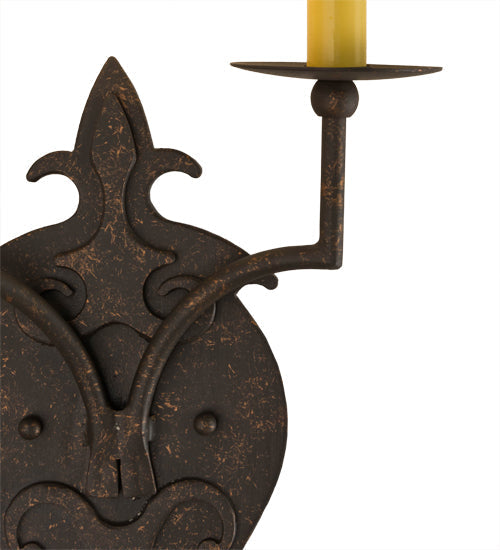 Meyda Lighting Torsade 10" 2-Light Gilded Tobacco Wall Sconce With Amber Faux Candlelight