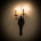 Meyda Lighting Torsade 10" 2-Light Gilded Tobacco Wall Sconce With Amber Faux Candlelight