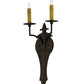 Meyda Lighting Torsade 10" 2-Light Gilded Tobacco Wall Sconce With Amber Faux Candlelight