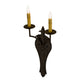 Meyda Lighting Torsade 10" 2-Light Gilded Tobacco Wall Sconce With Amber Faux Candlelight
