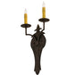 Meyda Lighting Torsade 10" 2-Light Gilded Tobacco Wall Sconce With Amber Faux Candlelight