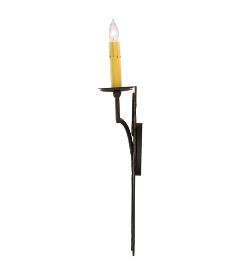 Meyda Lighting Torsade 10" 2-Light Gilded Tobacco Wall Sconce With Amber Faux Candlelight