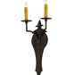 Meyda Lighting Torsade 10" 2-Light Gilded Tobacco Wall Sconce With Amber Faux Candlelight