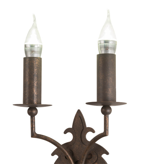 Meyda Lighting Torsade 195109 10" 2-Light Gilded Tobacco Wall Sconce