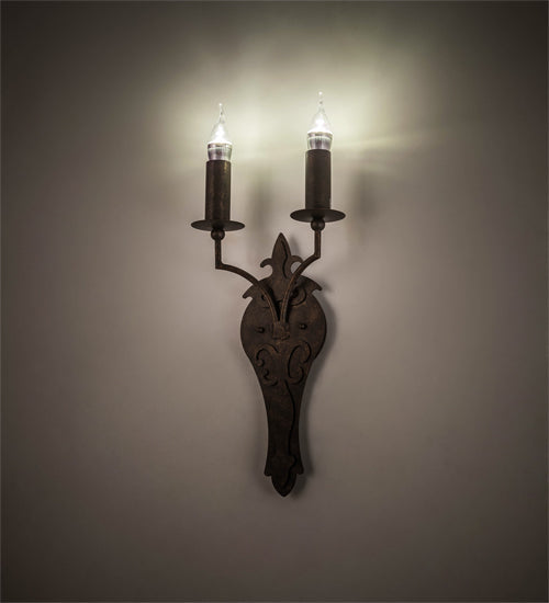 Meyda Lighting Torsade 195109 10" 2-Light Gilded Tobacco Wall Sconce