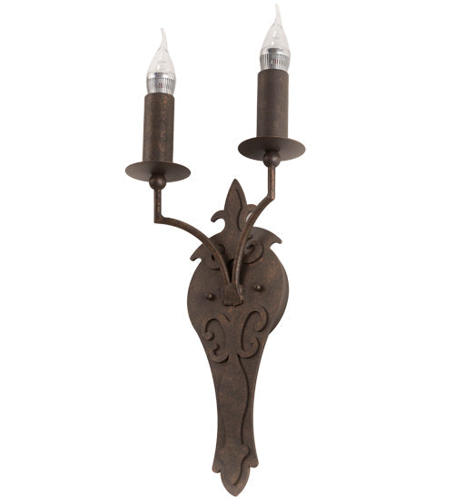 Meyda Lighting Torsade 195109 10" 2-Light Gilded Tobacco Wall Sconce