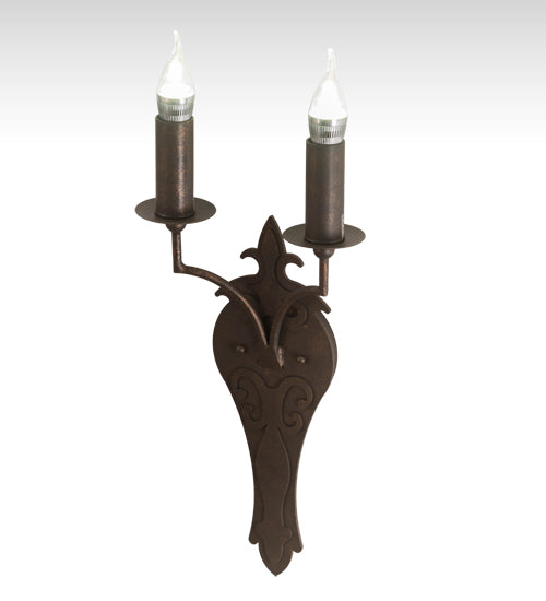 Meyda Lighting Torsade 195109 10" 2-Light Gilded Tobacco Wall Sconce