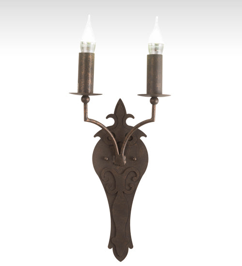 Meyda Lighting Torsade 195109 10" 2-Light Gilded Tobacco Wall Sconce