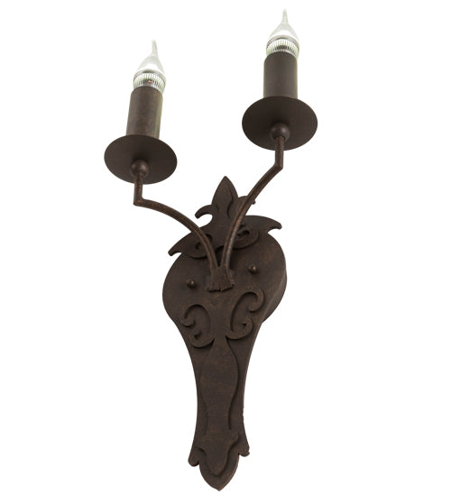 Meyda Lighting Torsade 195109 10" 2-Light Gilded Tobacco Wall Sconce