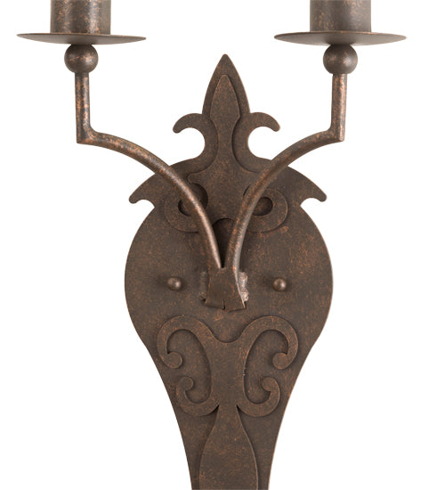 Meyda Lighting Torsade 195109 10" 2-Light Gilded Tobacco Wall Sconce