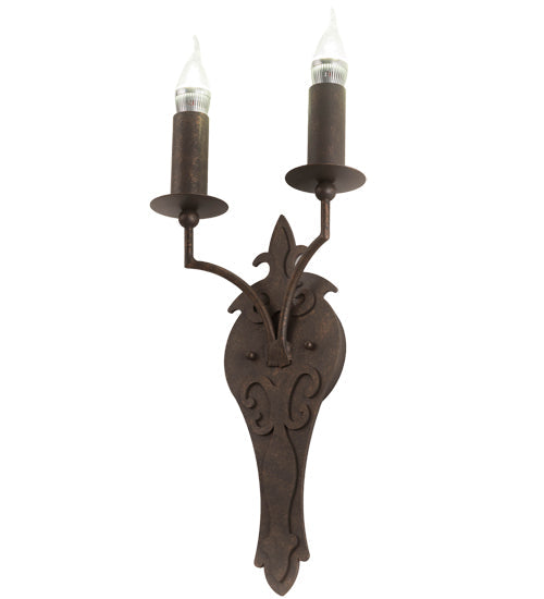 Meyda Lighting Torsade 195109 10" 2-Light Gilded Tobacco Wall Sconce