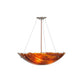 Meyda Lighting Torta 24" 2-Light Timeless Bronze Fused Inverted Pendant Light With Amber Shade Glass