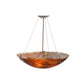 Meyda Lighting Torta 24" 2-Light Timeless Bronze Fused Inverted Pendant Light With Amber Shade Glass