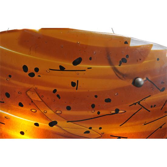 Meyda Lighting Torta 24" 2-Light Timeless Bronze Fused Inverted Pendant Light With Amber Shade Glass