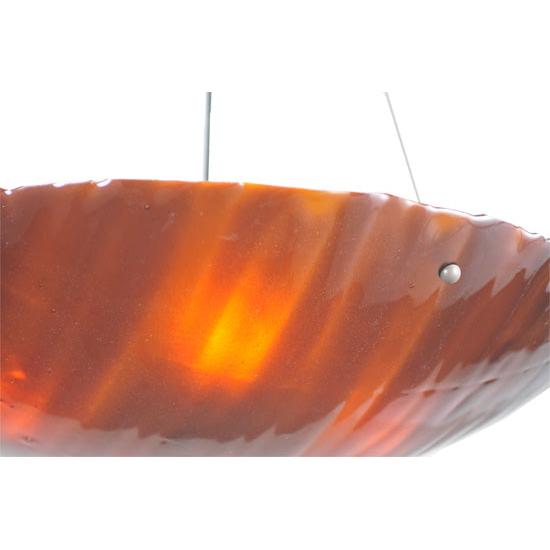 Meyda Lighting Torta 30" 4-Light Bronze Fused Inverted Pendant Light With Amber Strips Shade Glass