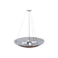 Meyda Lighting Torta 30" 4-Light Bronze Fused Inverted Pendant Light With Amber Strips Shade Glass
