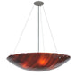 Meyda Lighting Torta 30" 4-Light Bronze Fused Inverted Pendant Light With Amber Strips Shade Glass