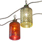 Meyda Lighting Tortola 720" 17-Light Craftsman Brown Lantern Pendant Light With Multi-Colored Shade