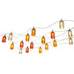 Meyda Lighting Tortola 720" 17-Light Craftsman Brown Lantern Pendant Light With Multi-Colored Shade