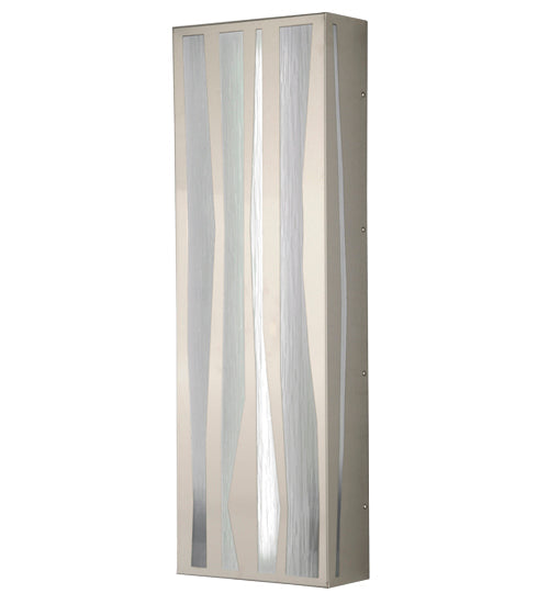 Meyda Lighting Tortuga Luna 10" LED Brushed Stainless Steel Wall Sconce With Orange Mist Shade