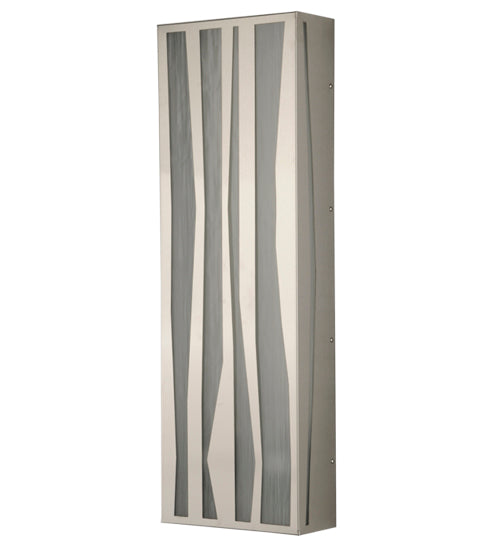Meyda Lighting Tortuga Luna 10" LED Brushed Stainless Steel Wall Sconce With Orange Mist Shade