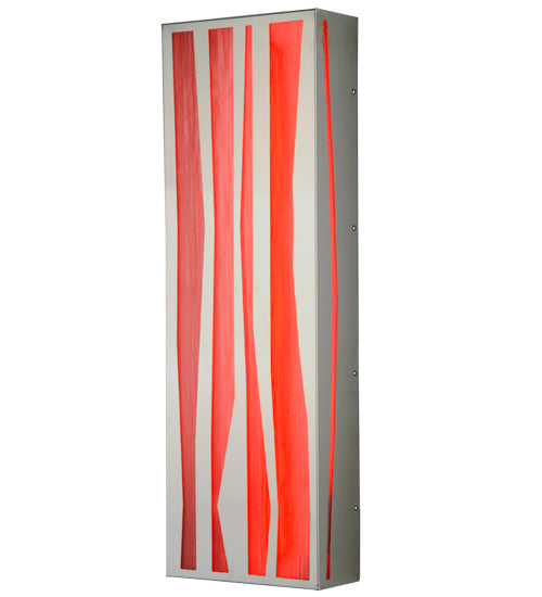 Meyda Lighting Tortuga Luna 10" LED Brushed Stainless Steel Wall Sconce With Orange Mist Shade