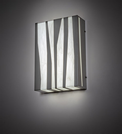 Meyda Lighting Tortuga Luna 10" LED Old Silver Wall Sconce With Whitestone Idalight Shade Glass