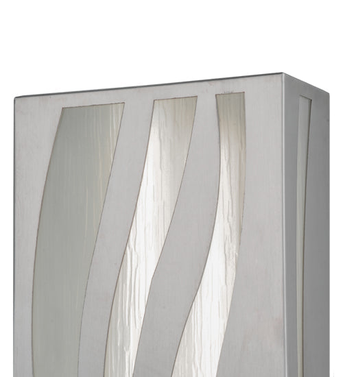 Meyda Lighting Tortuga Luna 10" LED Stainless Steel Wall Sconce With Mist Frosted Shade Glass