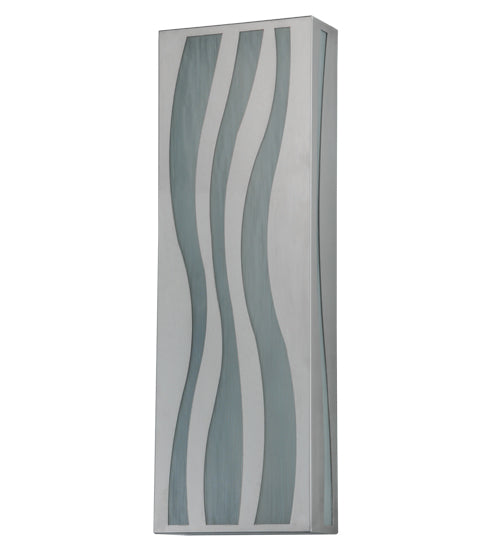 Meyda Lighting Tortuga Luna 10" LED Stainless Steel Wall Sconce With Mist Frosted Shade Glass
