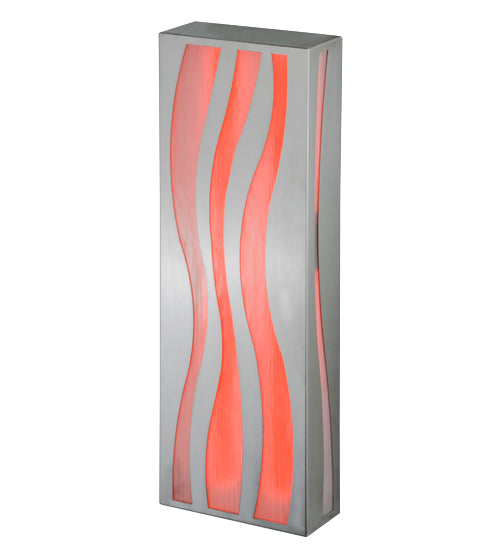Meyda Lighting Tortuga Luna 10" LED Stainless Steel Wall Sconce With Mist Frosted Shade Glass