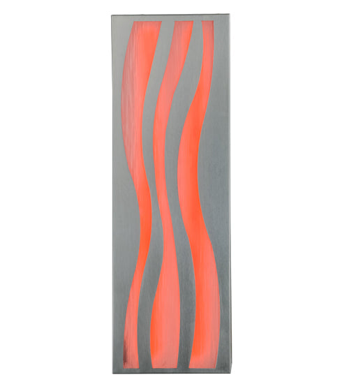 Meyda Lighting Tortuga Luna 10" LED Stainless Steel Wall Sconce With Mist Frosted Shade Glass