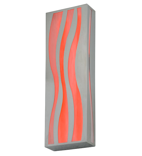 Meyda Lighting Tortuga Luna 10" LED Stainless Steel Wall Sconce With Mist Frosted Shade Glass