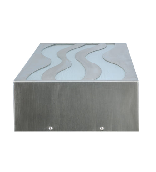 Meyda Lighting Tortuga Luna 10" LED Stainless Steel Wall Sconce With Mist Frosted Shade Glass