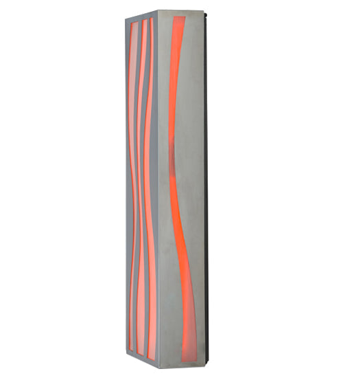 Meyda Lighting Tortuga Luna 10" LED Stainless Steel Wall Sconce With Mist Frosted Shade Glass