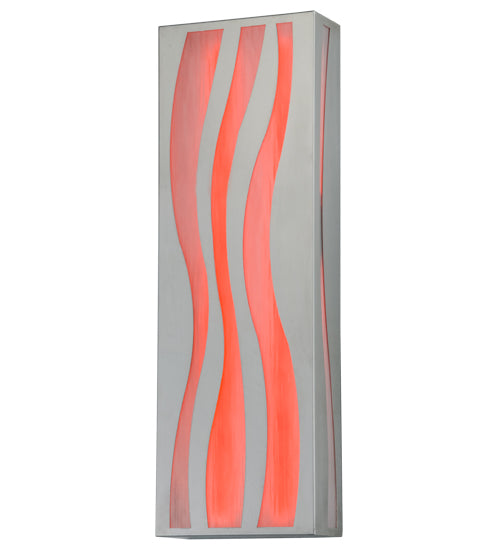 Meyda Lighting Tortuga Luna 10" LED Stainless Steel Wall Sconce With Mist Frosted Shade Glass