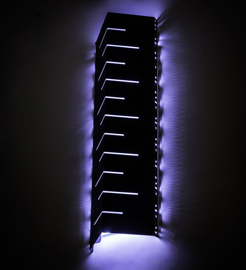 Meyda Lighting Tortuga Luna 12" LED Textured Black Wall Sconce