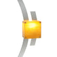 Meyda Lighting Tortuga Luna 8" Brushed Stainless Steel Wall Sconce With Amber Quartz Idalight Shade