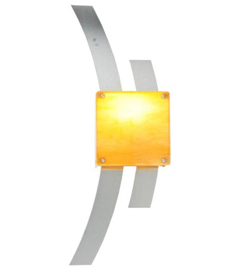 Meyda Lighting Tortuga Luna 8" Brushed Stainless Steel Wall Sconce With Amber Quartz Idalight Shade