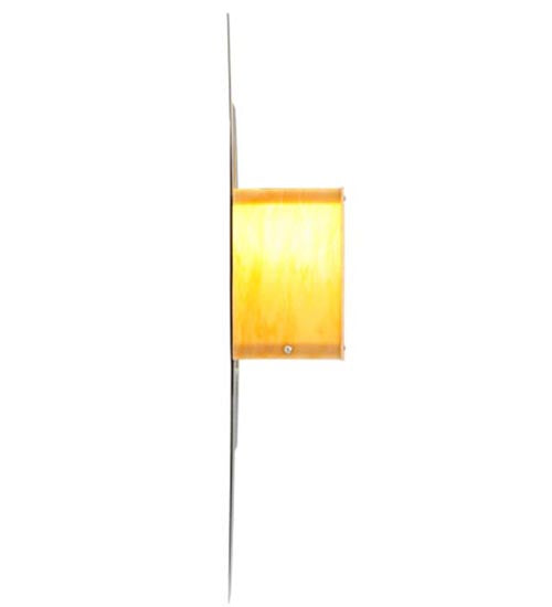 Meyda Lighting Tortuga Luna 8" Brushed Stainless Steel Wall Sconce With Amber Quartz Idalight Shade