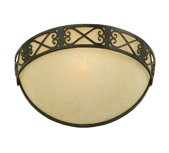 Meyda Lighting Toscano 13" Antique Iron Gate Wall Sconce With Turismo Art Shade Glass