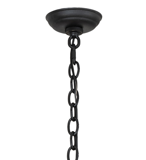 Meyda Lighting Toscano 28" 8-Light Textured Black Chandelier With Ivory Faux Candlelight
