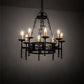 Meyda Lighting Toscano 28" 8-Light Textured Black Chandelier With Ivory Faux Candlelight