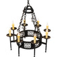 Meyda Lighting Toscano 28" 8-Light Textured Black Chandelier With Ivory Faux Candlelight