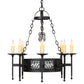 Meyda Lighting Toscano 28" 8-Light Textured Black Chandelier With Ivory Faux Candlelight