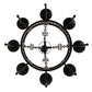Meyda Lighting Toscano 28" 8-Light Textured Black Chandelier With Ivory Faux Candlelight